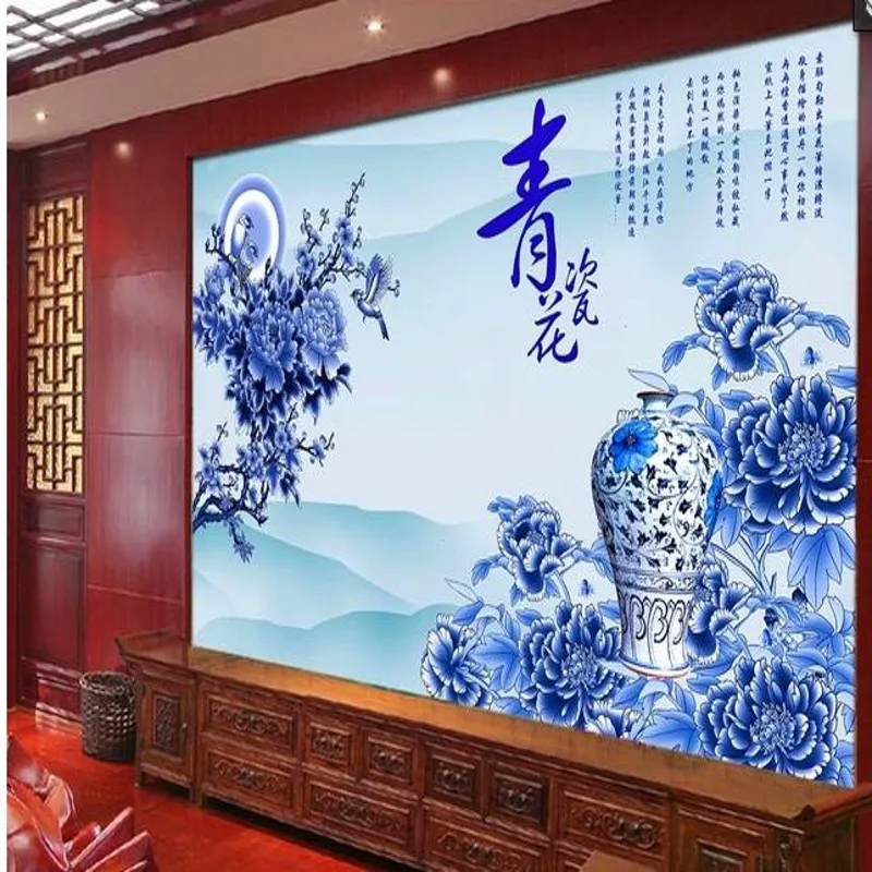3d фотообои на заказ китайский стиль гостиничный диван большая настенная