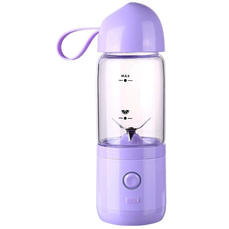 Purple Портативный блендер, Usb перезаряжаемый портативный блендер, соковыжималка, Одноместный фруктовый миксер, многофункциональный небольшой туристический блендер - Цвет: Purple
