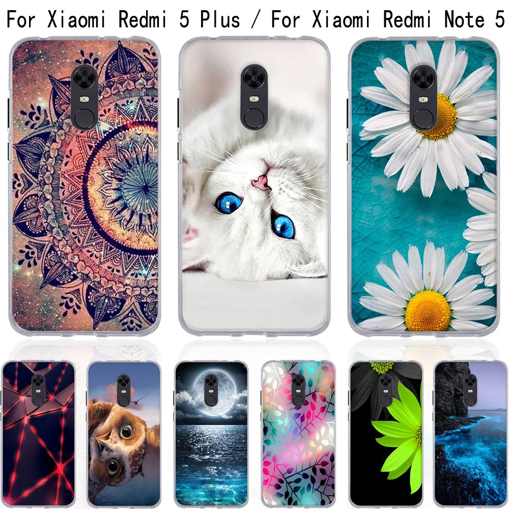 Чехол для Xiaomi Redmi 5 Plus Мягкий Силиконовый ТПУ 3D чехол сумки + чехлы|redmi 5|cover forcover covers