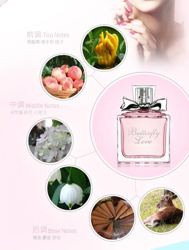 50ml Lasting Female Perfumed Parfum Fresh Elegant Fragrance Spray for Women Antiperspirant In Bottles Atomizer
