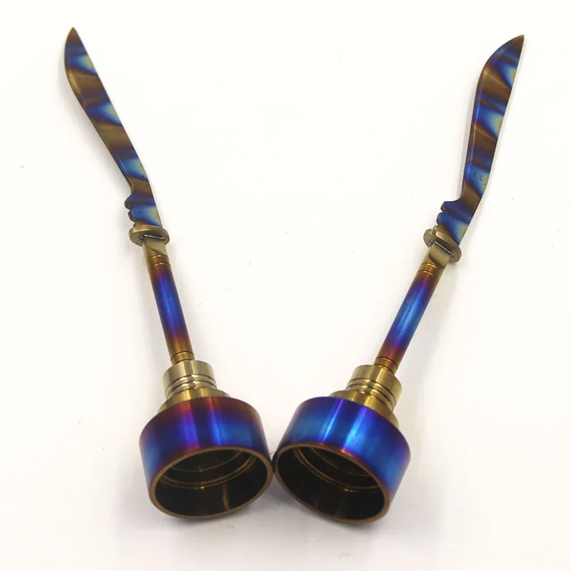 

Titanium Nail Carb Cap Rainbow Ti Nail dabber 14mm 18mm Straight sword carb cap Glass Hookahs Oil Rigs for Christmas gift