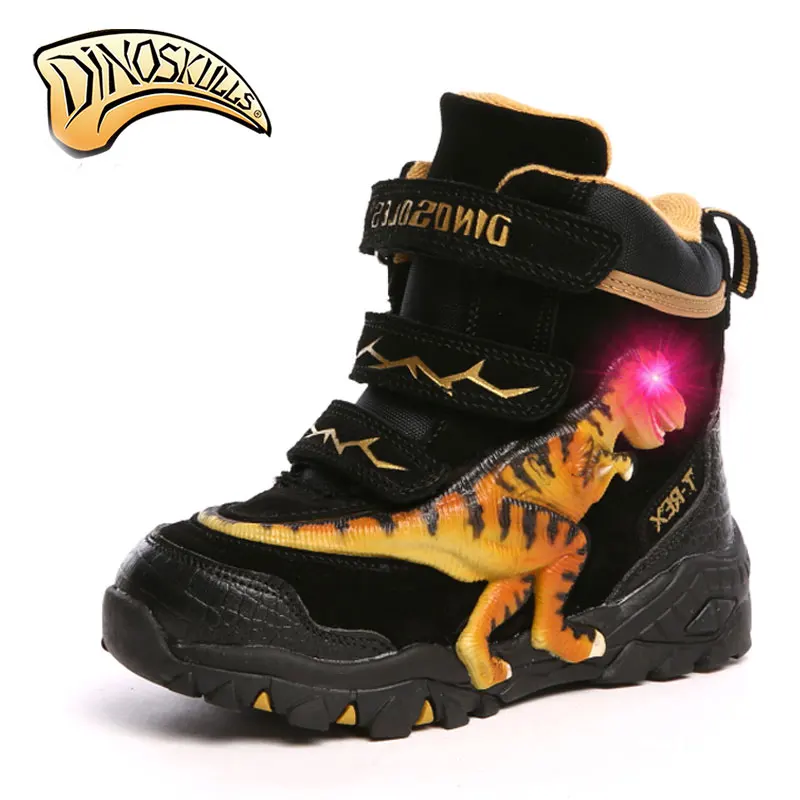 Dinoskulls/Детские кроссовки; Брендовая обувь с подсветкой для мальчиков; светящаяся обувь; коллекция года; дышащая Спортивная обувь; tenis infantil; 3D обувь с рисунком динозавра