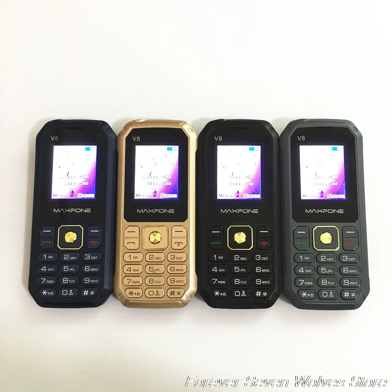 GSM 2G телефон V8 с двумя sim картами для пожилых людей 2000 мА/ч аккумулятор Поддержка