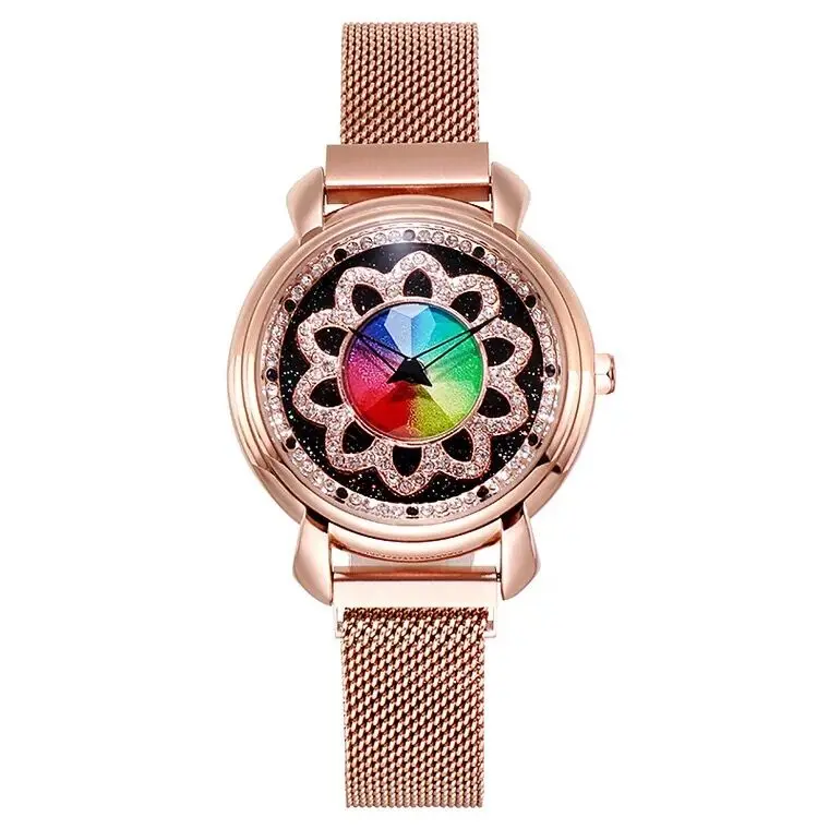 Женские кварцевые часы из нержавеющей стали розовое золото наручные для женщин