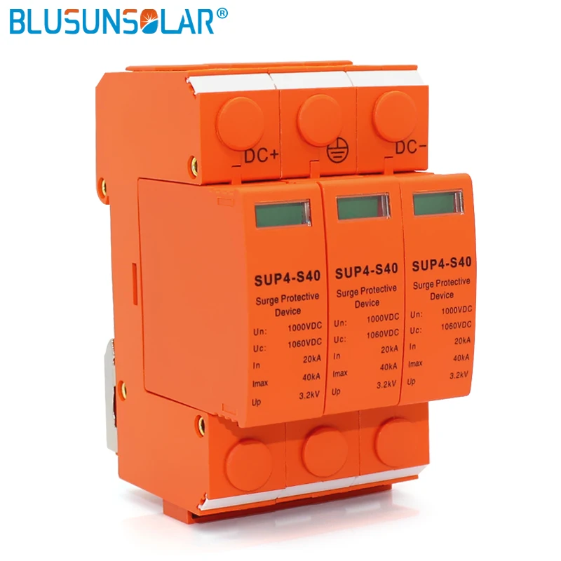 10 pcs/lot High Performance 3P DC 1000V SUP4-S40 SPD 20/40KA Surge Arrestor Protective Device for Solar System Protection | Обустройство