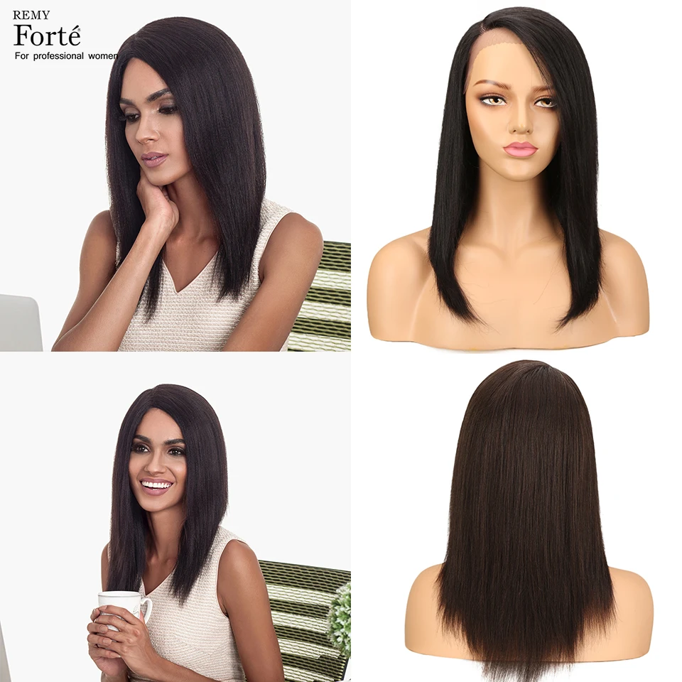 Парики из натуральных волос на кружевной основе Remy Forte прямые настоящие TT1B/99J