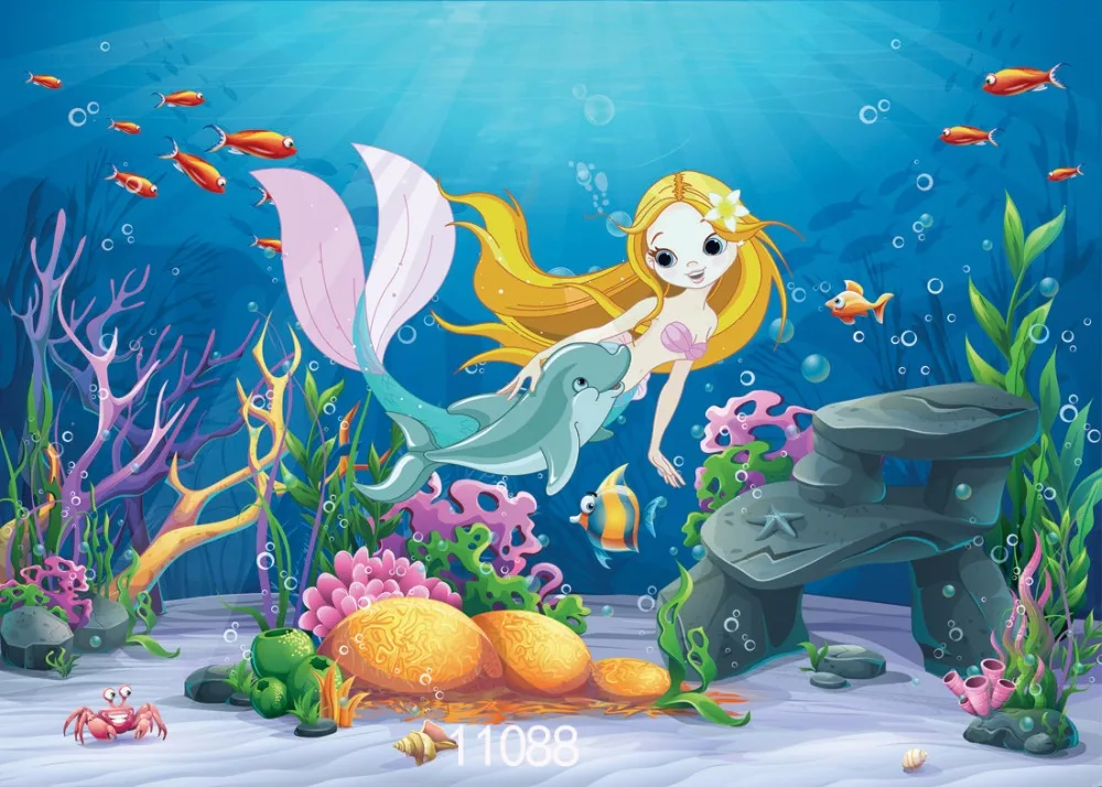 SJOLOON Виниловые фоны для новорожденных, карикатурный фон фотографии подводного мира, картинка для студии и реквизит для фотографа.