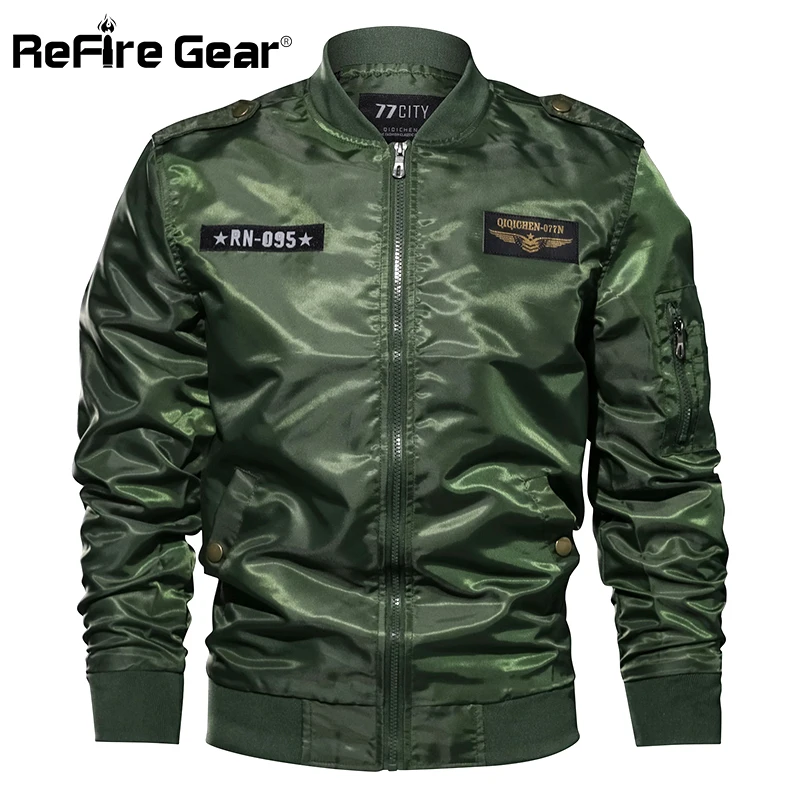 Refire gear MA-1 US Army Air Force Pilot военная куртка осенняя куртка-бомбер с принтом мужская верхняя одежда летные тактические пальто