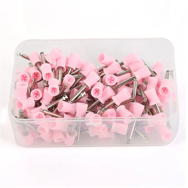 pink04 100 шт./кор. зубной лака для ногтей Полировка резиновые зубов профилактический полировщик чашки ортодонтический инструмент для отбеливания зубов - Цвет: pink04
