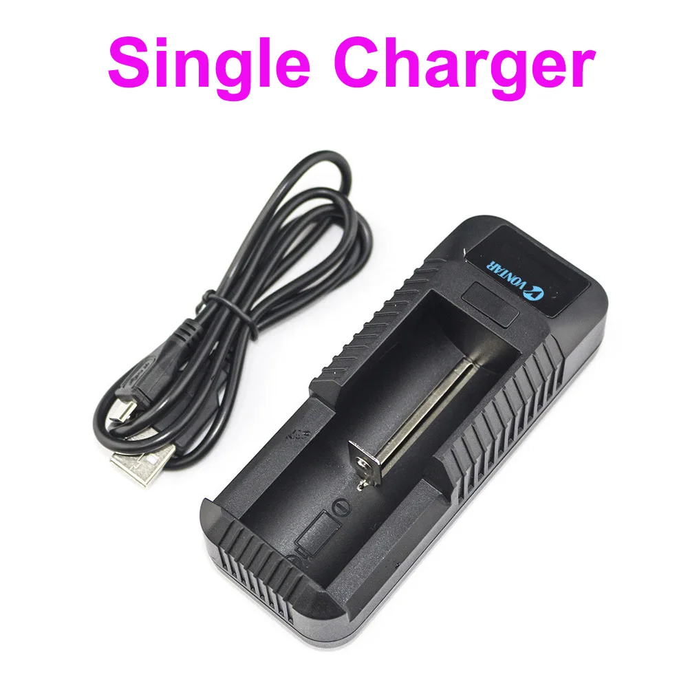 VONTAR Смарт ЖК-дисплей USB Батарея Зарядное устройство Smart для 26650 18650 18500 18350 17670 16340 14500 10440 литиевая батарея 3,7 V - Цвет: single charger