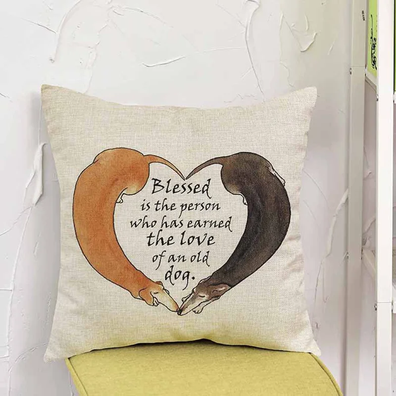 12 стильных подушек таксы с принтом собаки льняные подушки для дивана кресла