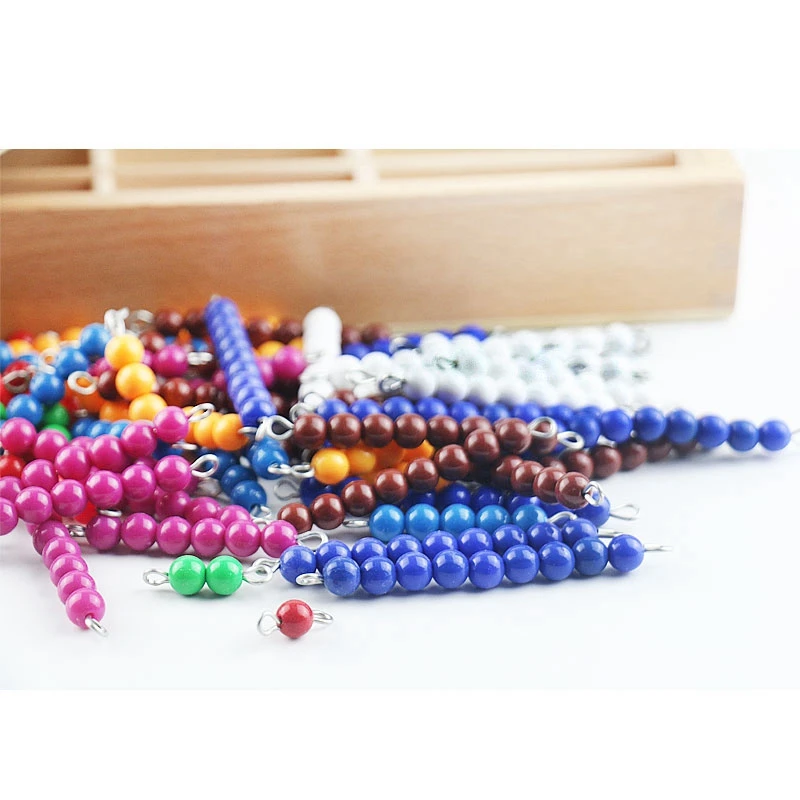 Montessori Beads Box Materials Wooden Colored Preschool Sensorial Educational Toys For Children Silian | Игрушки и хобби