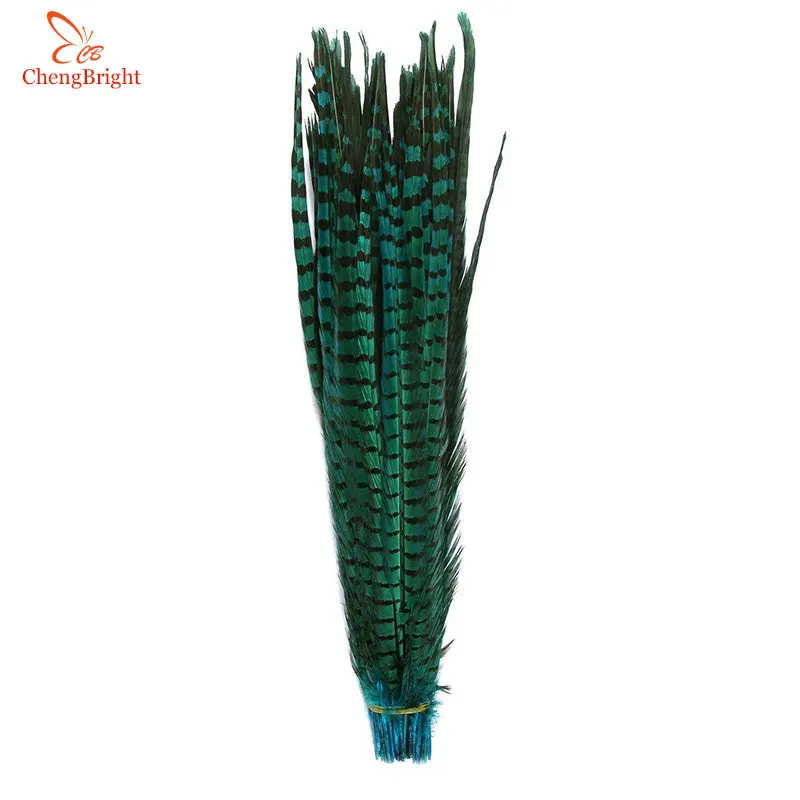 

ChengBright 50Pcs Sky blue Natural Pheasant Tail Feathers 35-40CM 14-16inch jewelry Wedding Decorations Feathers Pheasant Plume