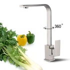Поворотный на 360 градусов смеситель для ванной комнаты смеситель для раковины крепление на раковину кран для кухни квадратный смеситель для горячей и холодной воды