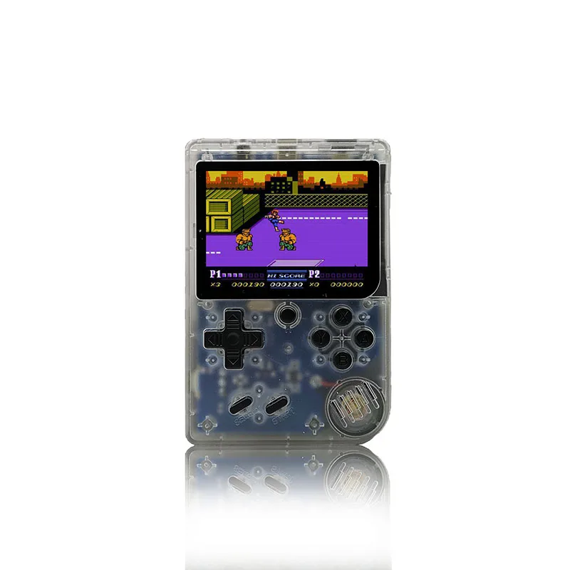 Transparent white Детская игровая мини-консоль, портативная игровая ретро-консоль RETRO-FC 07 с 3.0-дюймовым экраном, черно-белая 8-битная графика - Цвет: Transparent white