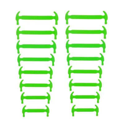 green 16 шт./лот, креативные силиконовые шнурки для мужчин и женщин, модные эластичные шнурки для тренировок, шнурки для обуви - Цвет: green