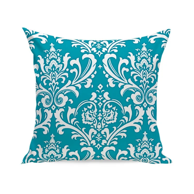 BAOLIFU Peacock Blue Decorative Cushion Cover 45*45cm Home Decor Velvet Pillow For Sofa Geometric Pillows Case | Дом и сад