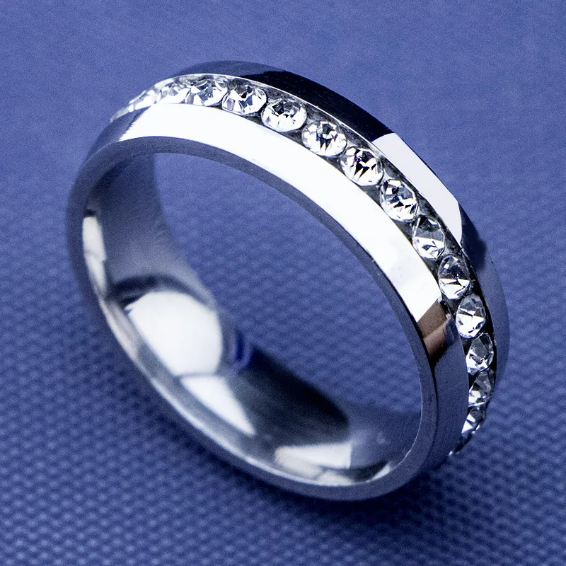 Полностью чешские Стразы 316L из нержавеющей стали 18k Белое Золото GP для женщин