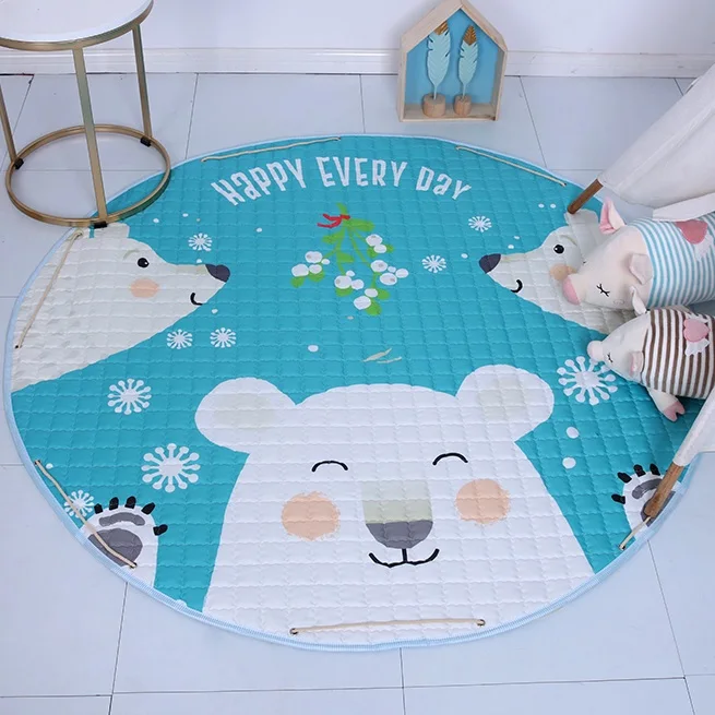 bear Милые животные, единорог, Лев, медведь, узор, детские игровые коврики для ползания, коврики, одеяло, ковры, как сумка для хранения, детские игрушки, мешочек для мелочей - Цвет: bear