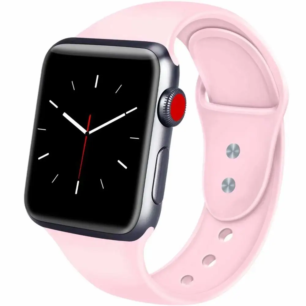 10 шт./лот 22 2 цвета пряжки твердый силикон ремешок для наручных часов Apple Watch Смарт i-Watch 38/40/42/44 мм браслеты 1/2/3/4G браслет