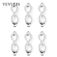 10 pcs infinity symbol shape silver plated color alloy connectors for diy jewelry making fashion necklace bracelet accessories