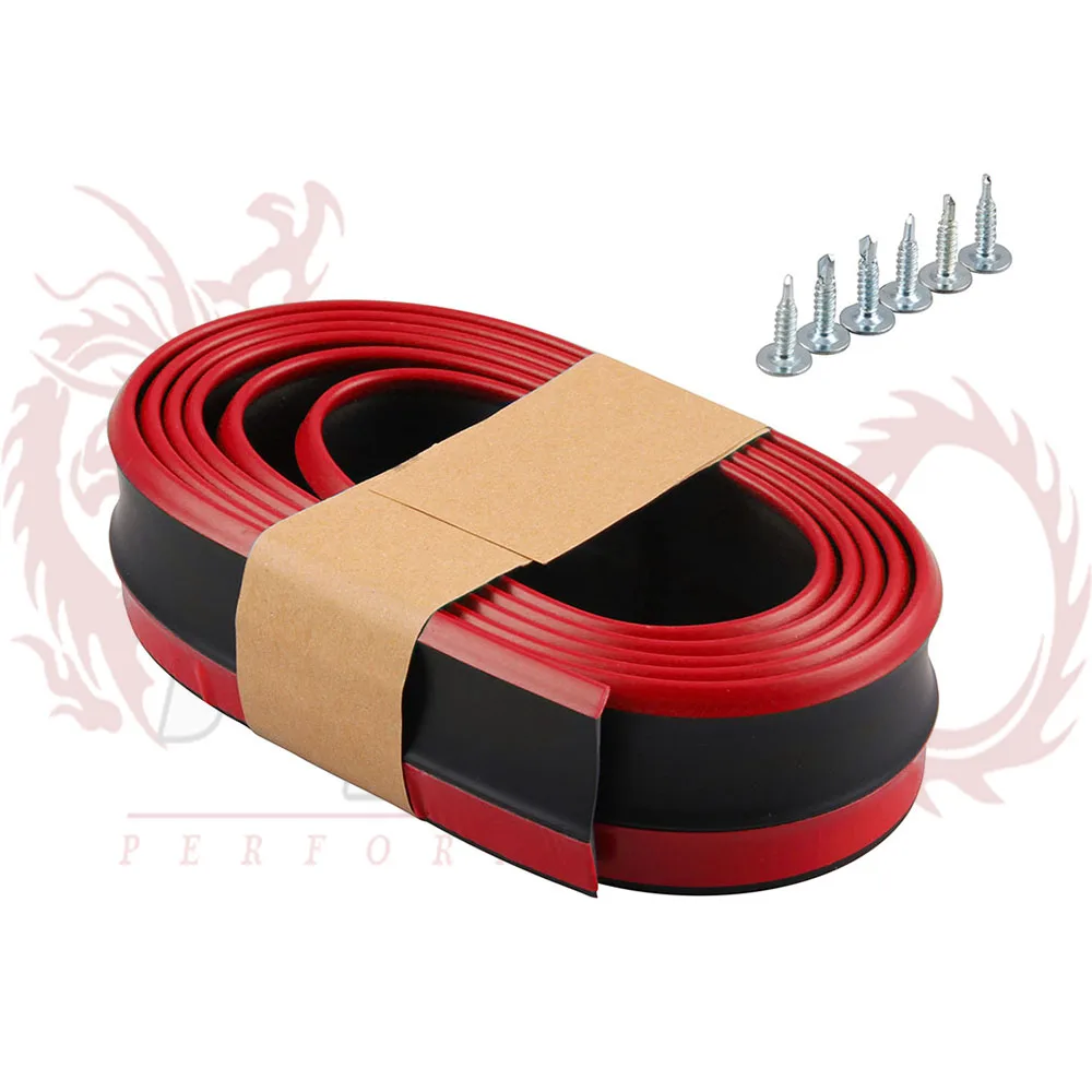 48 мм ширина резиновый мягкий черный Передний бампер губы комплект сплиттер тела