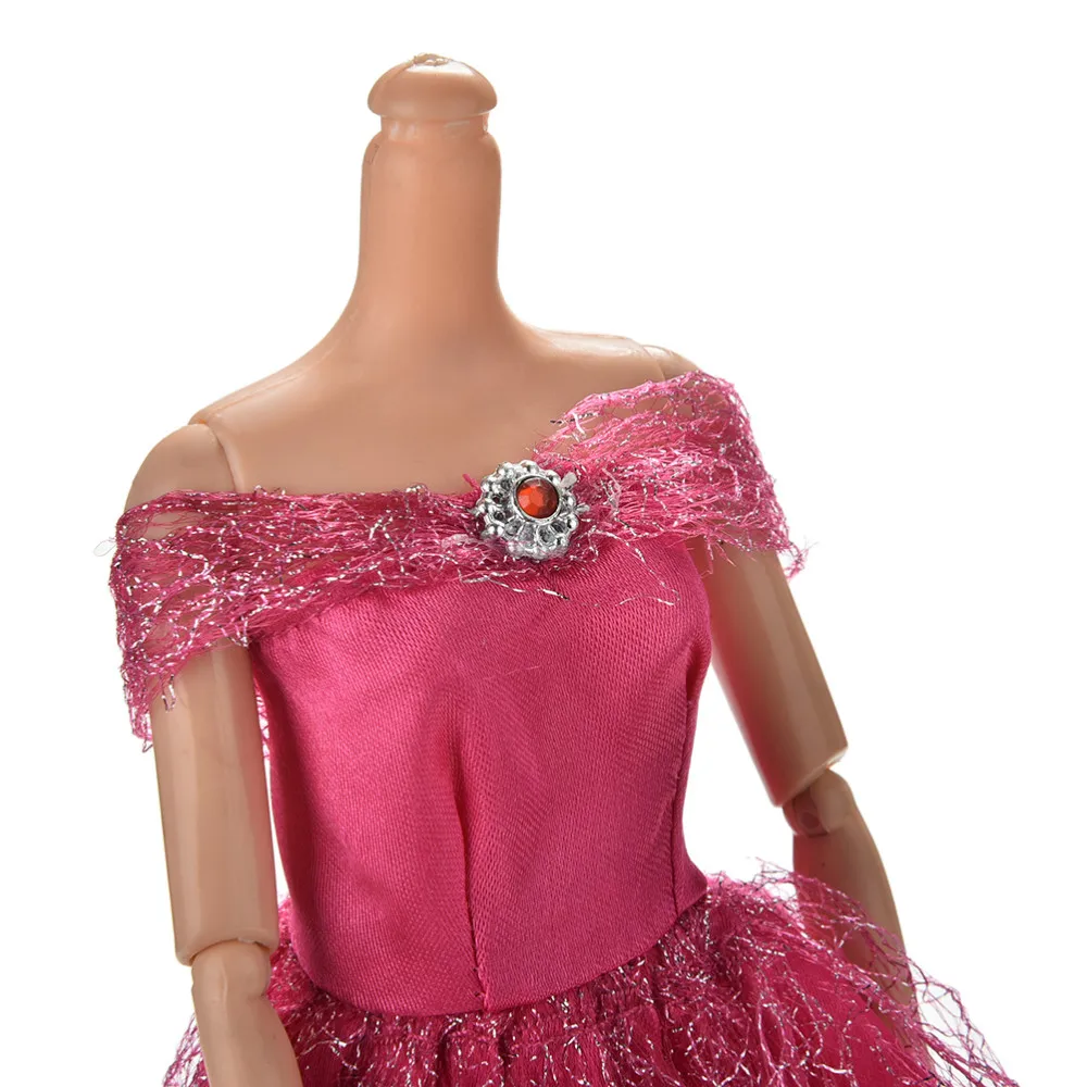 Hot Sale 7 Colors Available High Quality Handmake Wedding Princess Dress Elegant Clothing Gown For for Barbie Doll Dresses