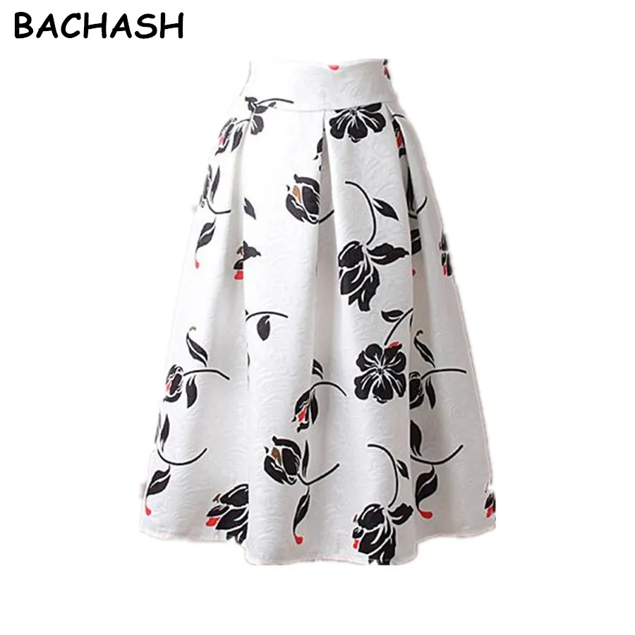 Женская винтажная Юбка миди с высокой талией и цветочным принтом|skater midi skirt|midi