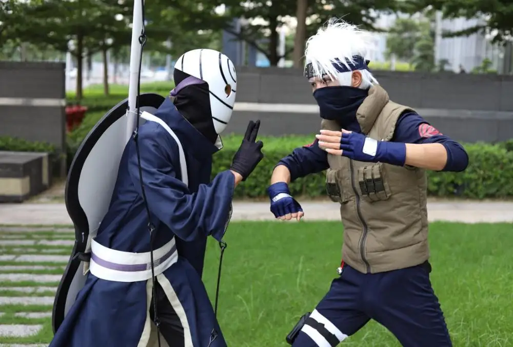 

Anime Cosplay Costumes Uchiha Obito Cosplay Long Sleeves Black Cloak and Mask