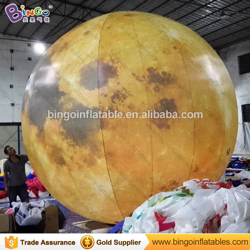 Светодиодное освещение 4 м надувная модель желтой Луны индивидуальный надувной