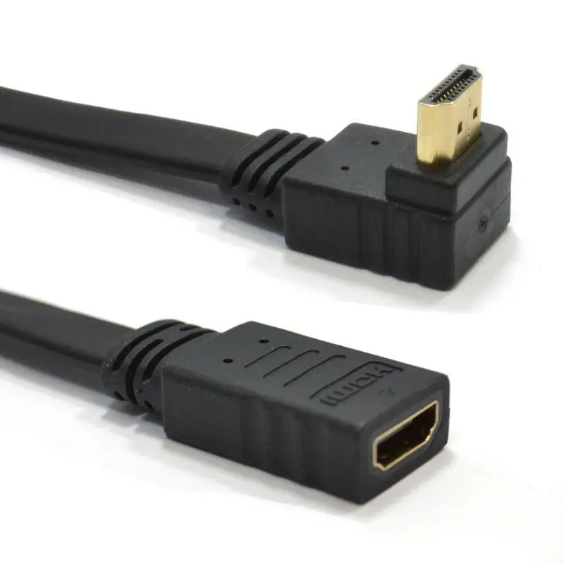 Правый угол 270 на плоской подошве Удлинительный кабель HDMI штекер муфтовый