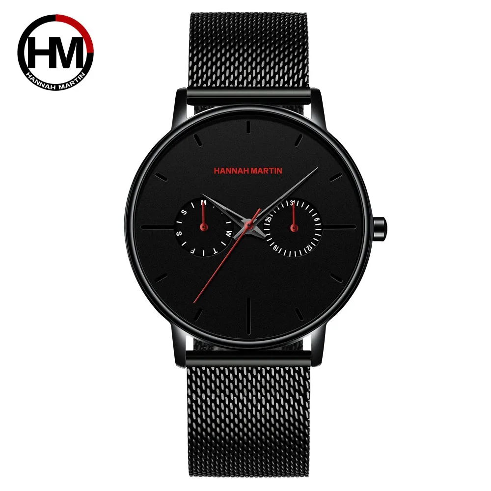 HM-150-W-red Мужские часы от ведущего бренда, роскошные многофункциональные часы с маленьким циферблатом из нержавеющей стали, стильные водонепроницаемые наручные часы Relogio Masculino - Цвет: HM-150-W-red