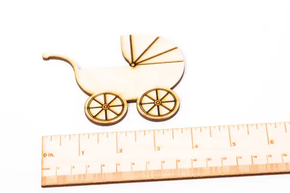 Детская коляска. Каретный деревянный вырез форма дерева орнамент силуэт