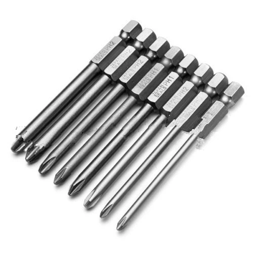 8 шт. 75 мм Магнитные Long Крестовая Отвертка Биты Электрический Набор Отверток |