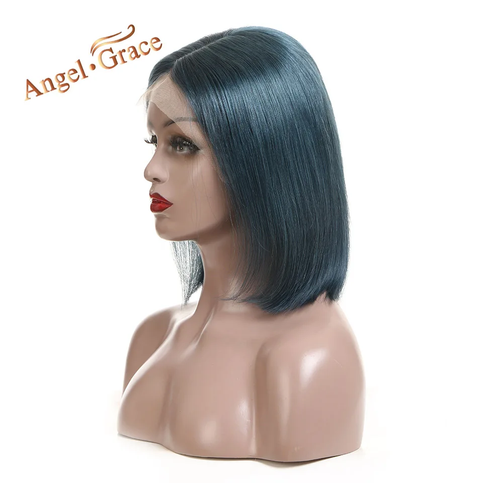 Color As Photo Angel Grace Hair красочный короткий парик-Боб перуанские прямые волосы прямые кружевные передние человеческие волосы парики для женщин боб парики на кружеве - Цвет волос: Color As Photo