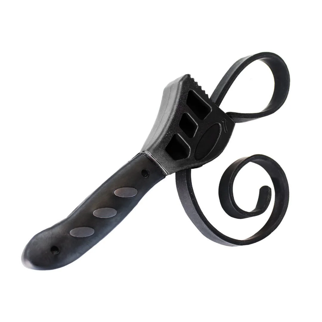 1 шт. 50 см черный гаечный ключ с резиновым ремешком Инструмент регулируемый для