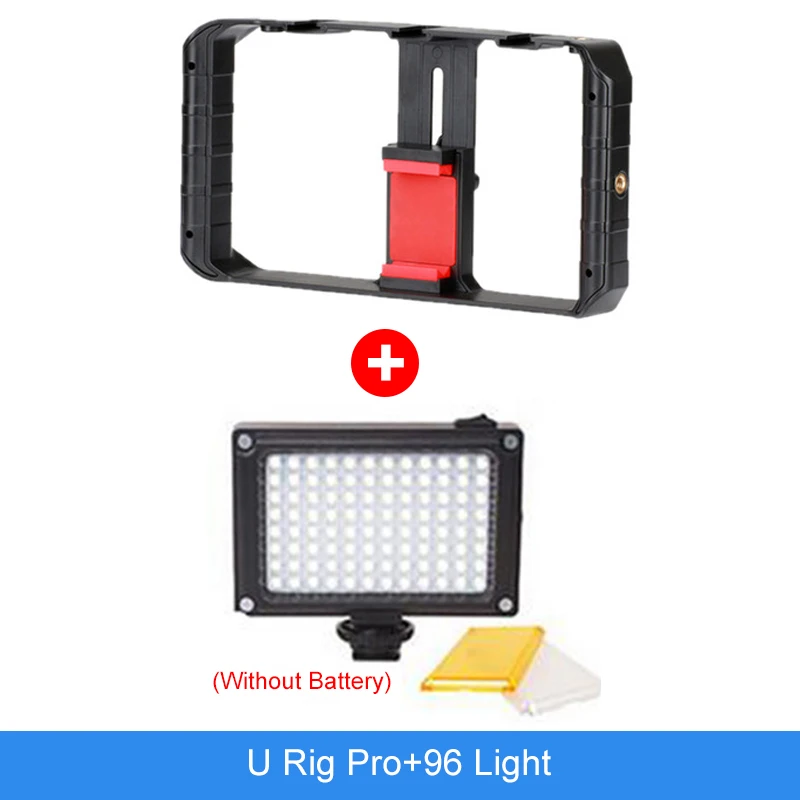 Черный U-Rig Pro смартфон видео Риг w 3 башмак крепление для съемки Чехол ручной телефон видео стабилизатор Ручка штатив крепление стенд - Цвет: Черный