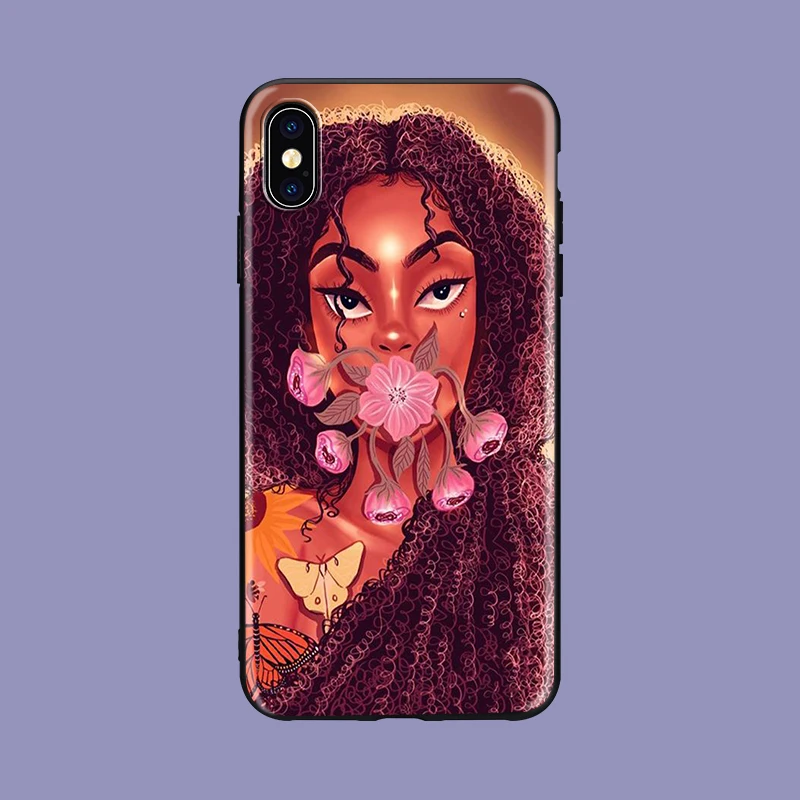 Модный черный мультяшный мягкий чехол для телефона из ТПУ iPhone 8 7 6 6S Plus X 5 5S SE XS XR max