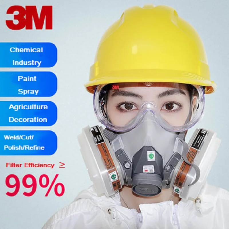 11 в 1 3M 6200 Sfety противогаз живопись респиратор 6001 2091 защита от пыли PM2.5 фильтр пестицидов химической промышленности маска