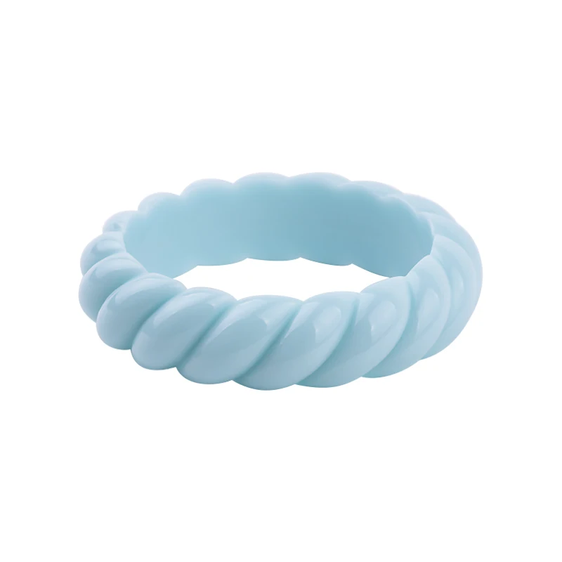 light blue Модные полиуретановый браслет винт женские браслеты Винтаж простой привлекательный геометрический винт синий браслет девушки ювелирные изделия женские - Окраска металла: light blue