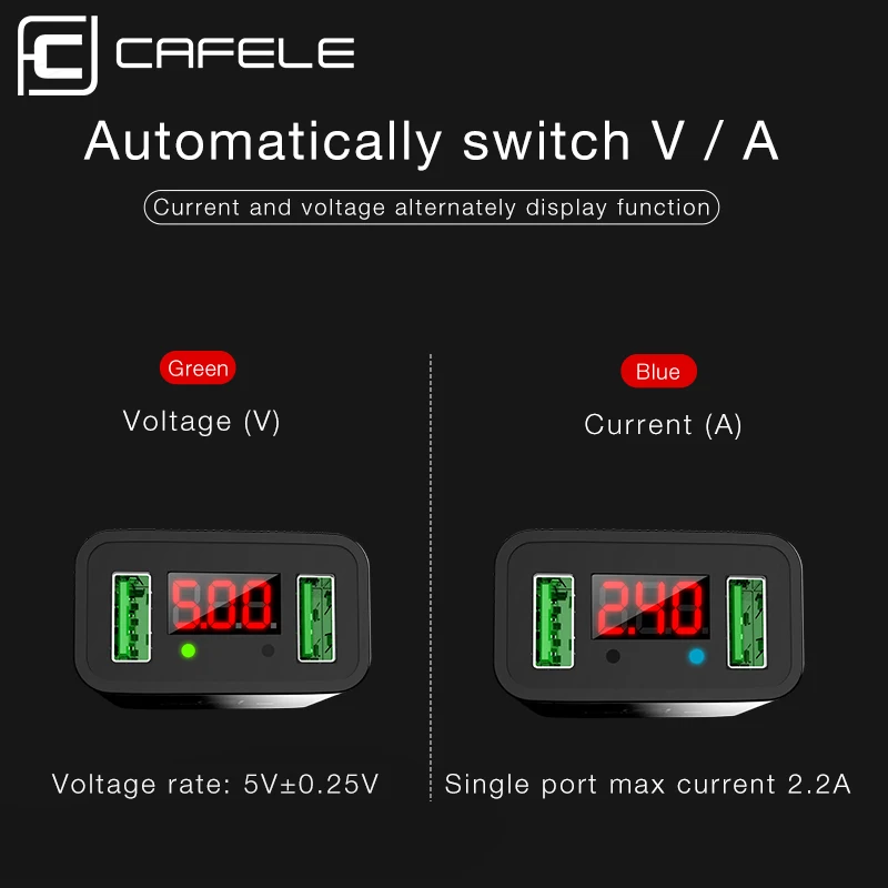 Cafele Dual USB зарядное устройство для iPhone универсальный портативный мобильный Вход AC
