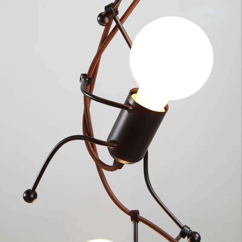 Черная Современная кукла Подвесная лампа для детской комнаты гостиная спальня