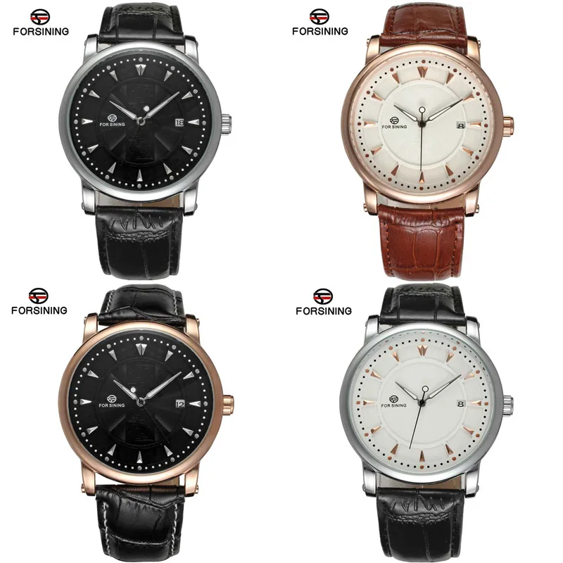 Forsining автоматические механические Для мужчин часы календарь Водонепроницаемый