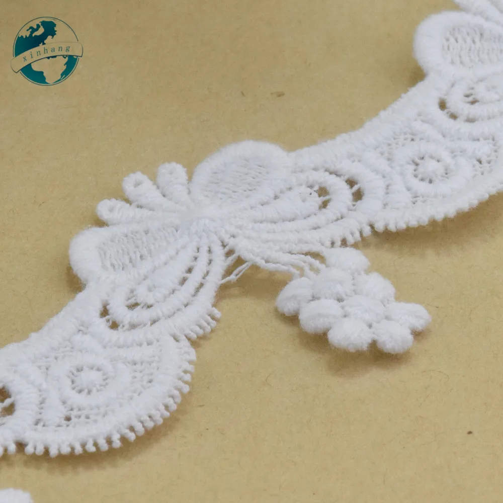 3 см Белое кружево 100% хлопок вышивка французская кружевная Лента ткань гипюр