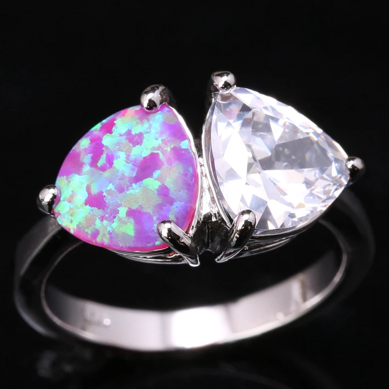 

Свадебные браслеты, драгоценные камни, Розовый огненный опал и серебряное покрытие, серебряные ювелирные изделия США # Размер 6 7 8 9 SF1259