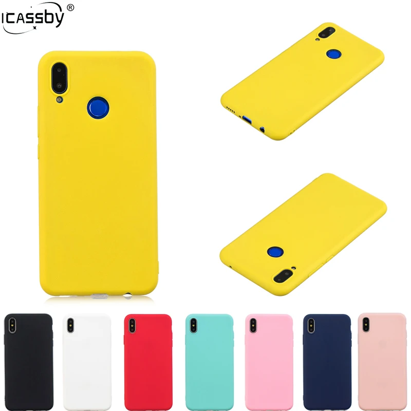 Резиновый ТПУ силиконовый чехол для Huawei Nova 3i карамельный цвет Мягкий задняя