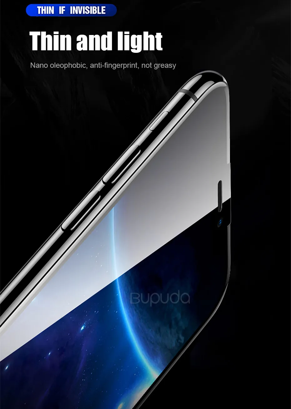 Bupud 20D полное покрытие экрана протектор для iPhone 7 8 6 6S Plus XS Защитное стекло для iPhone X XR XS Max стеклянная пленка