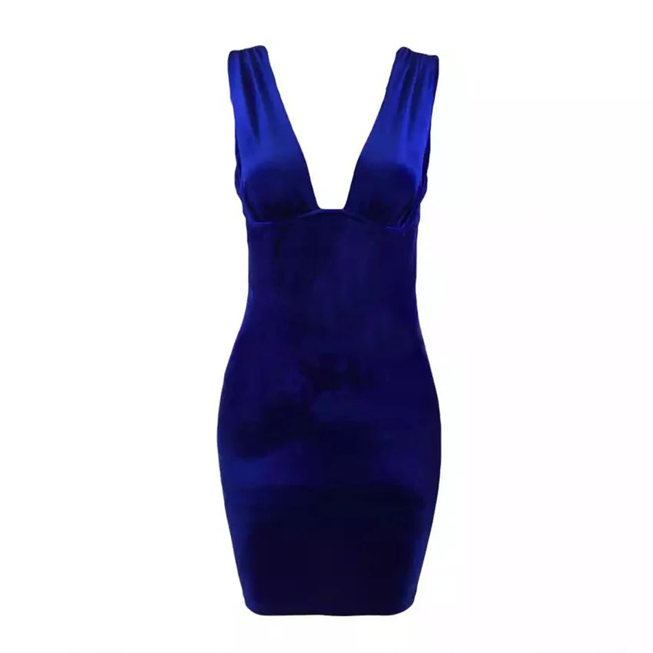 2020 новые полки Для женщин синий модные пикантные вечерние vestido/Платье стиля на