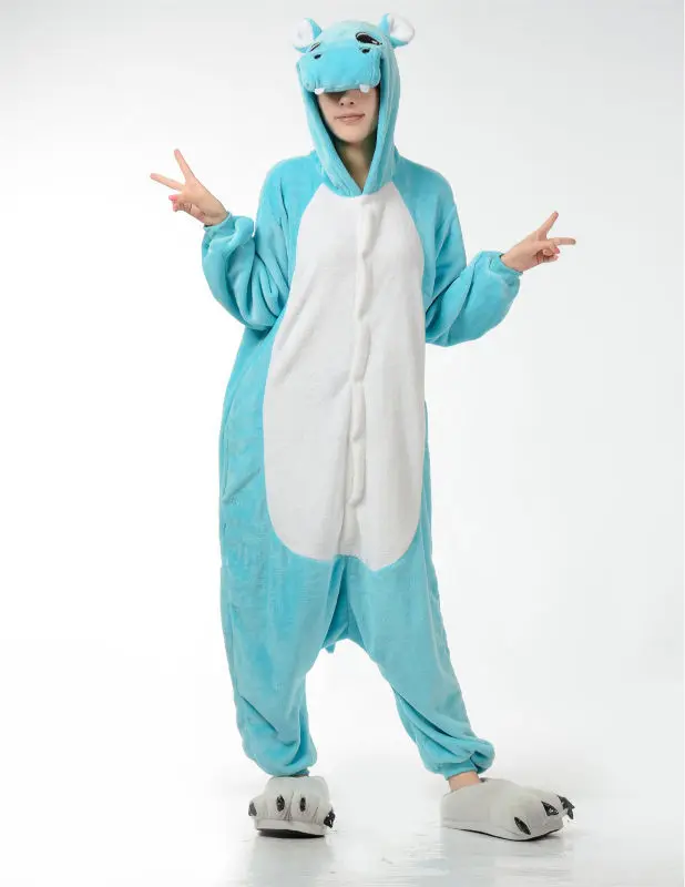 Пижама комбинезоны для мужчин и женщин Комбинезоны взрослых голубого цвета с