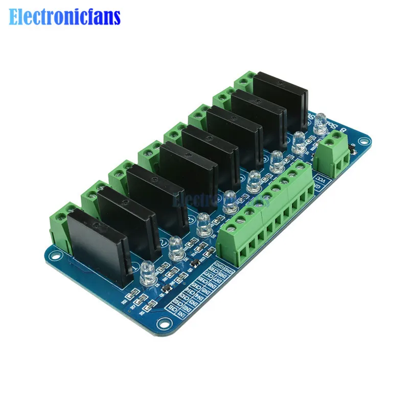 AC 250V 2A 8 канальный релейный модуль для OMRON реле SSR G3MB-202P твердотельные реле модуль для Arduino низкий уровень триггер с предохранителя светодиодный